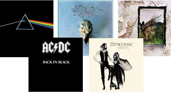 cuales son los 5 discos de rock más vendidos de la historia